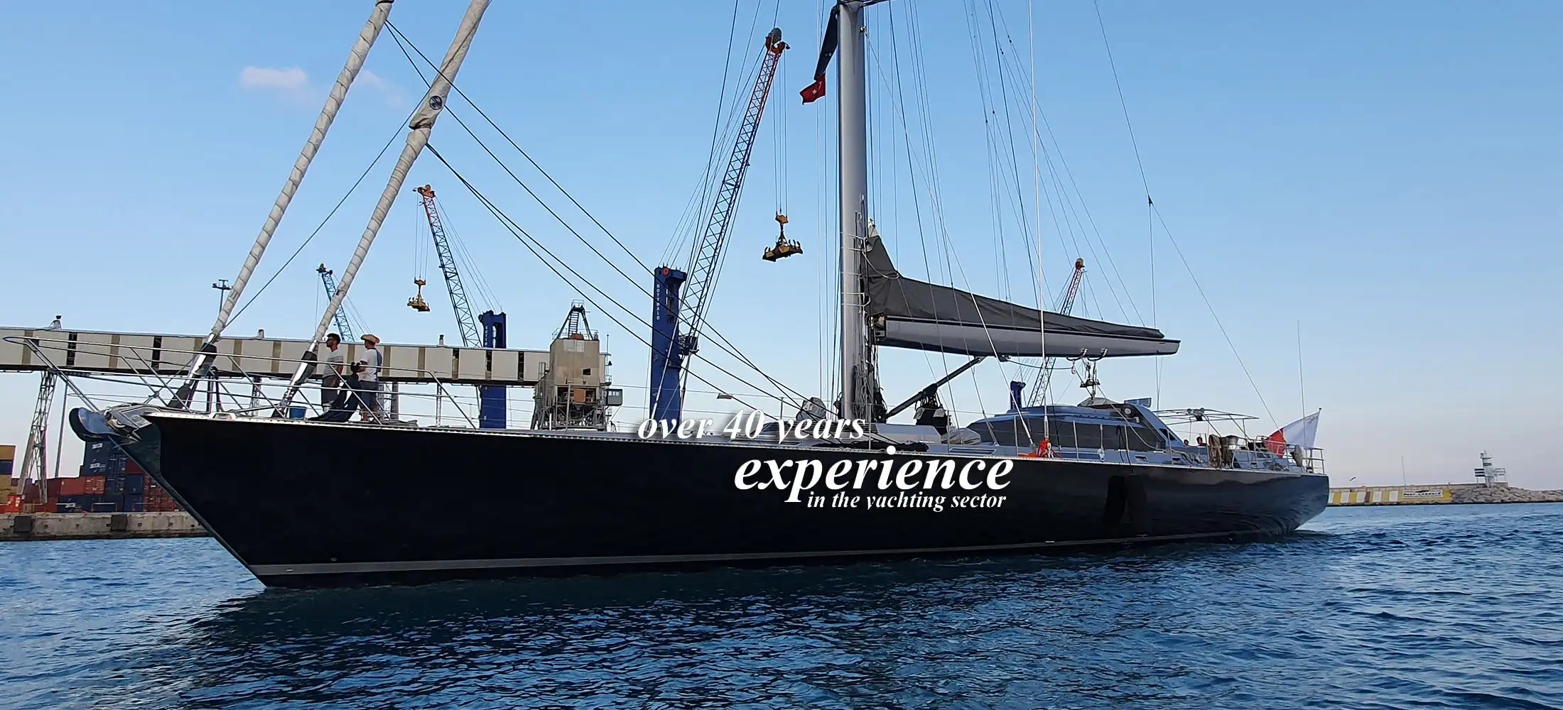 Sailing yacht in Antalya harbour